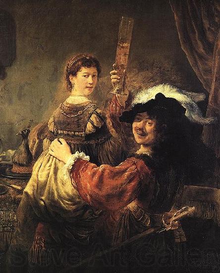 Rembrandt Peale Rembrandt and Saskia in the parable of the Prodigal Son Norge oil painting art